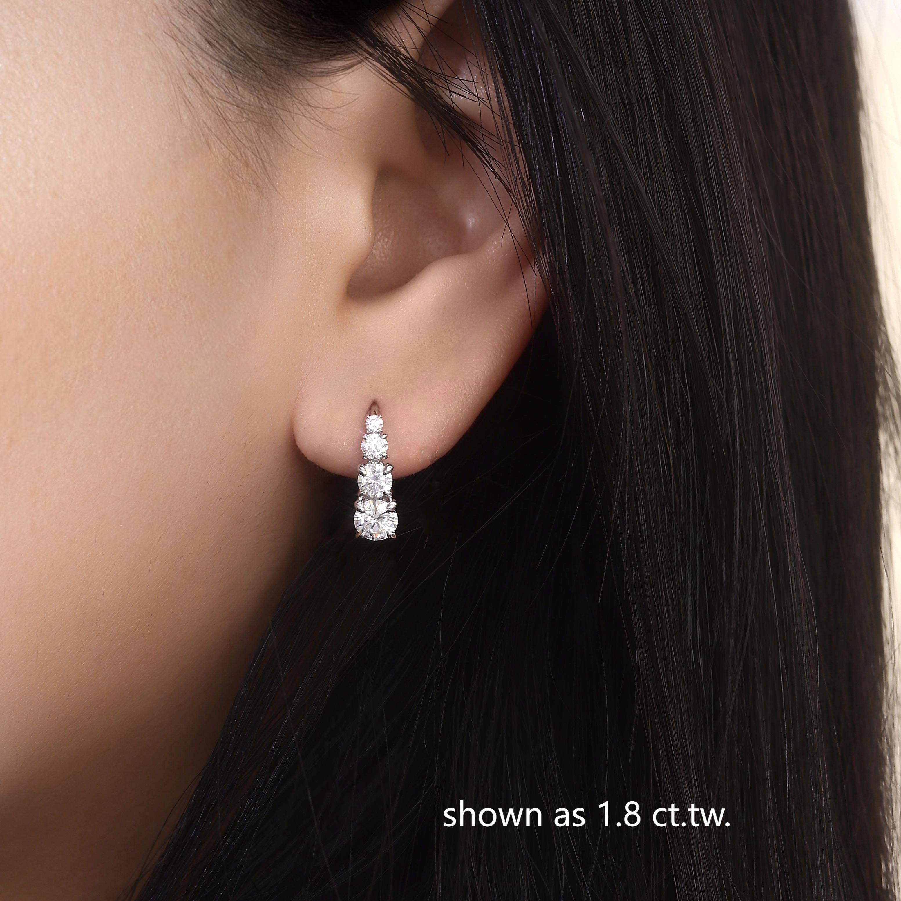Carol Four-Stone Earrings | White Gold