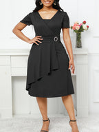 Oblique High-Waist Asymmetrical Dress — Sculptural Edge for Everyday Elegance
