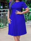 Azurine Flared Dress — Polished Blue Elegance From Office to Altar