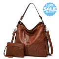 Luxury Leather Hobo Anti-Theft Handbag + FREE Pouch Wallet