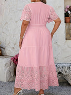 Plus Size Embroidered Formal Dress — Refined Silhouette for Effortless Elegance