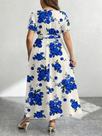 Botanical Maxi V-Neck Floral Dress — Effortless Silhouette, Endless Ease