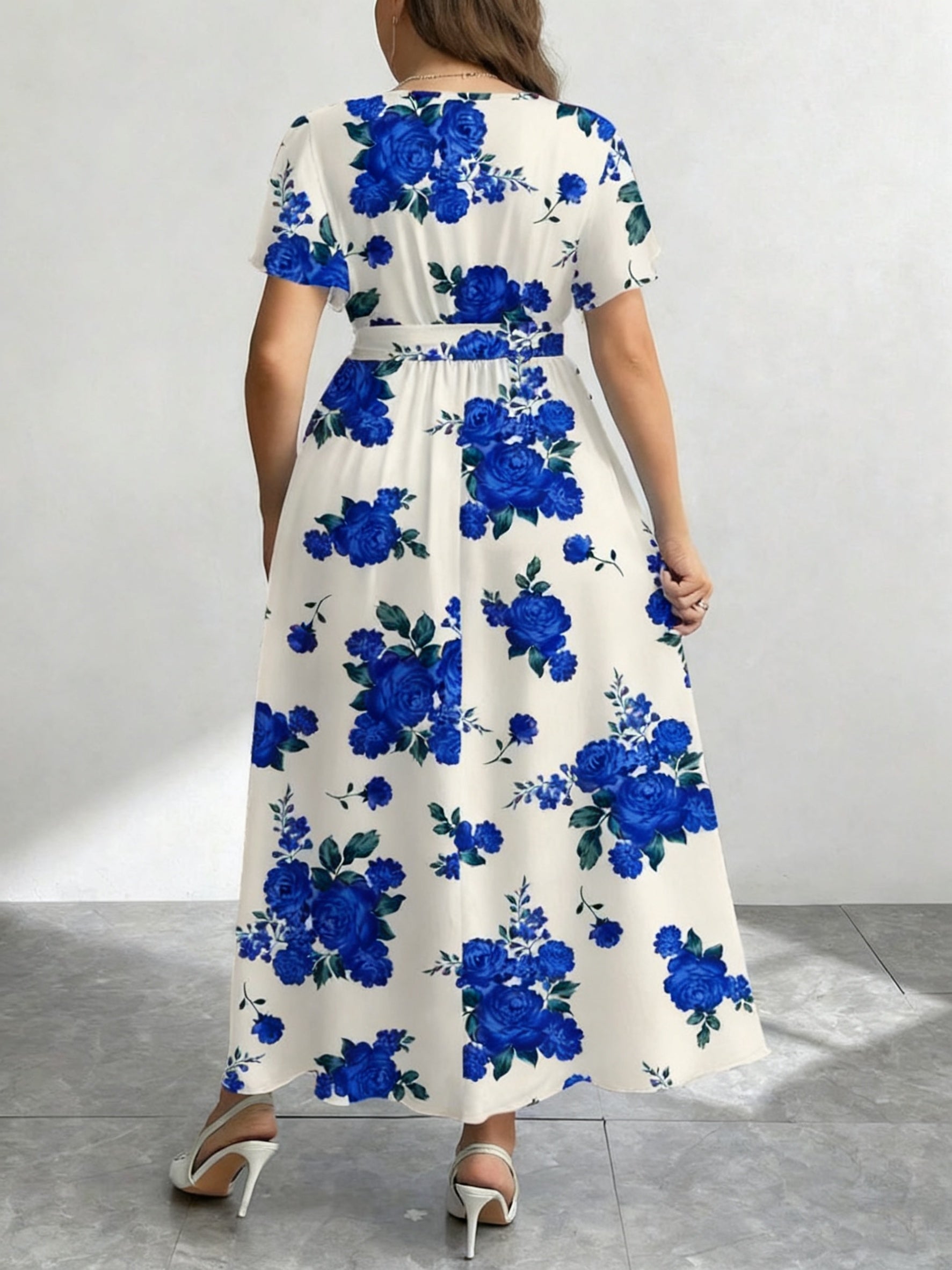 Botanical Maxi V-Neck Floral Dress — Effortless Silhouette, Endless Ease