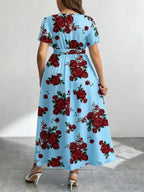 Botanical Maxi V-Neck Floral Dress — Effortless Silhouette, Endless Ease