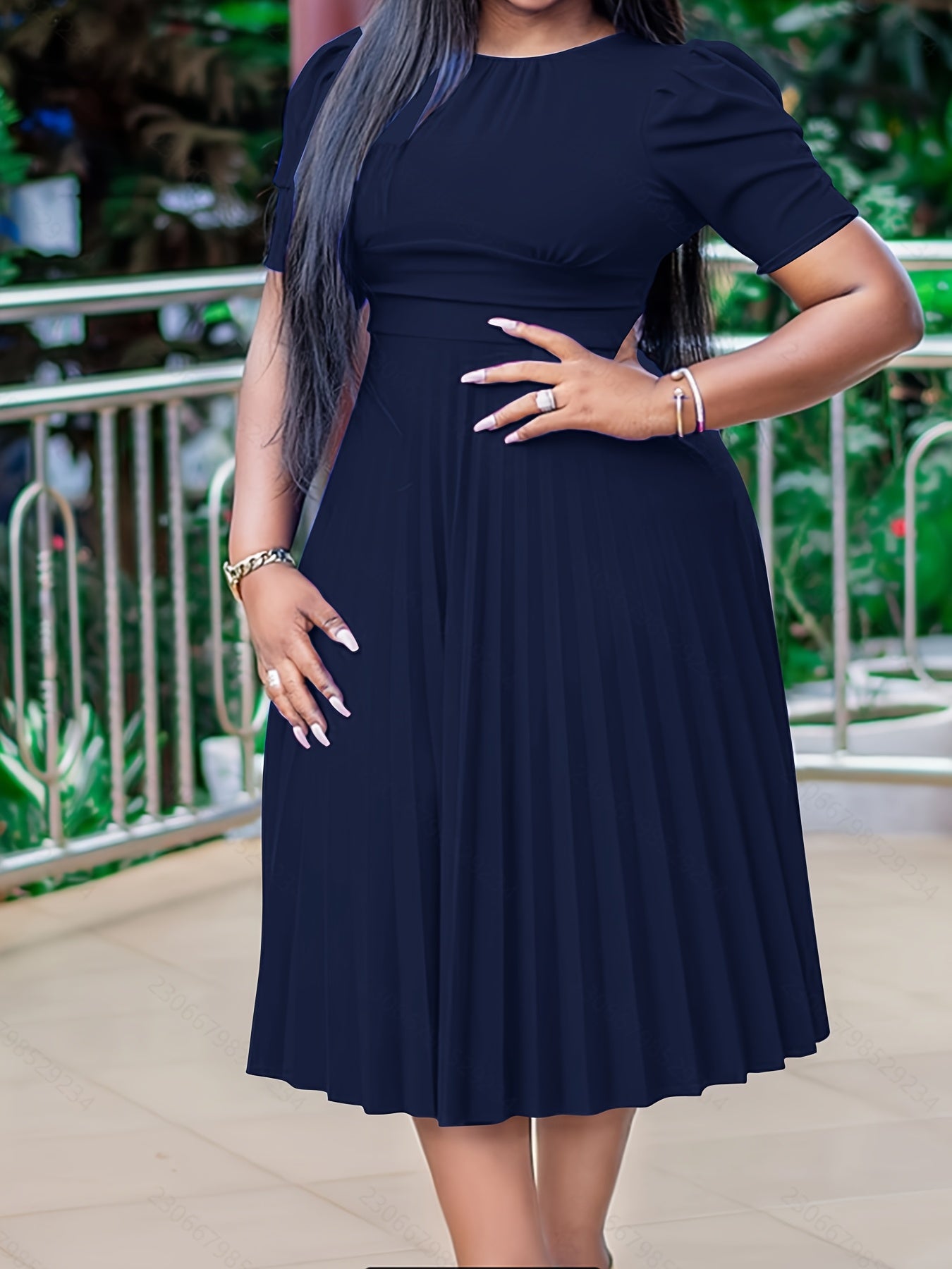 Azurine Flared Dress — Polished Blue Elegance From Office to Altar