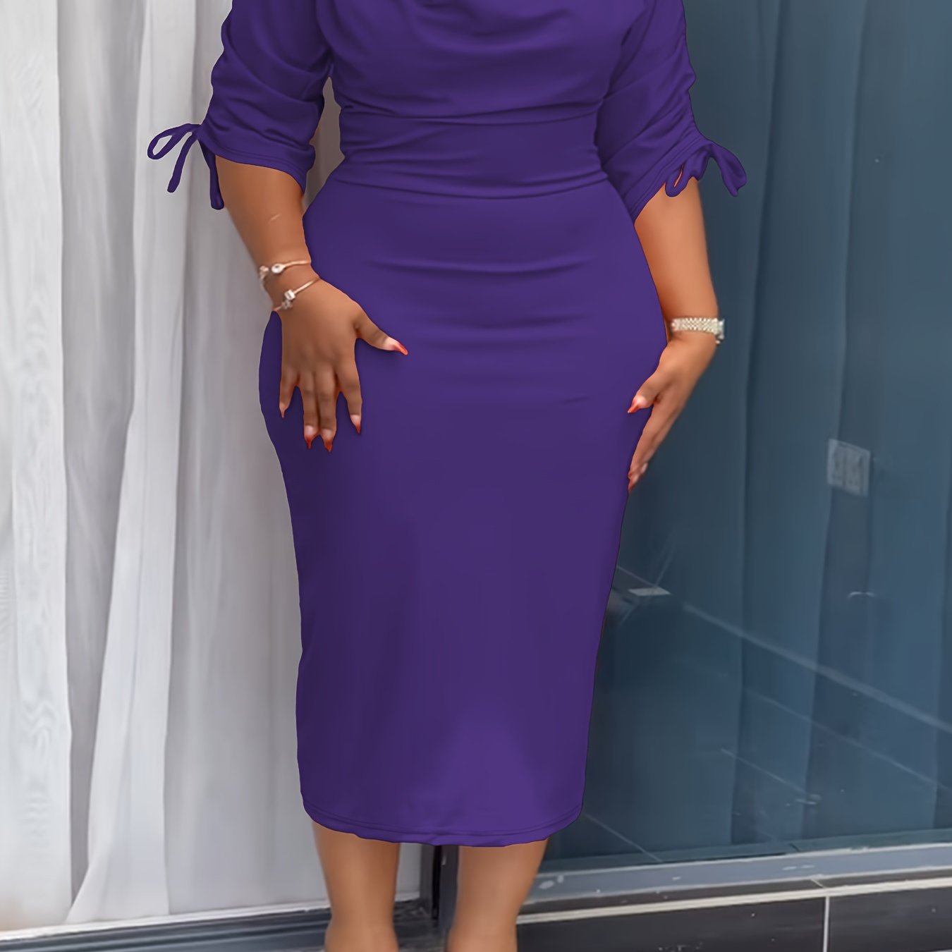Cowl Neck Sheath Dress — Sculpted Ease, Understated Authority