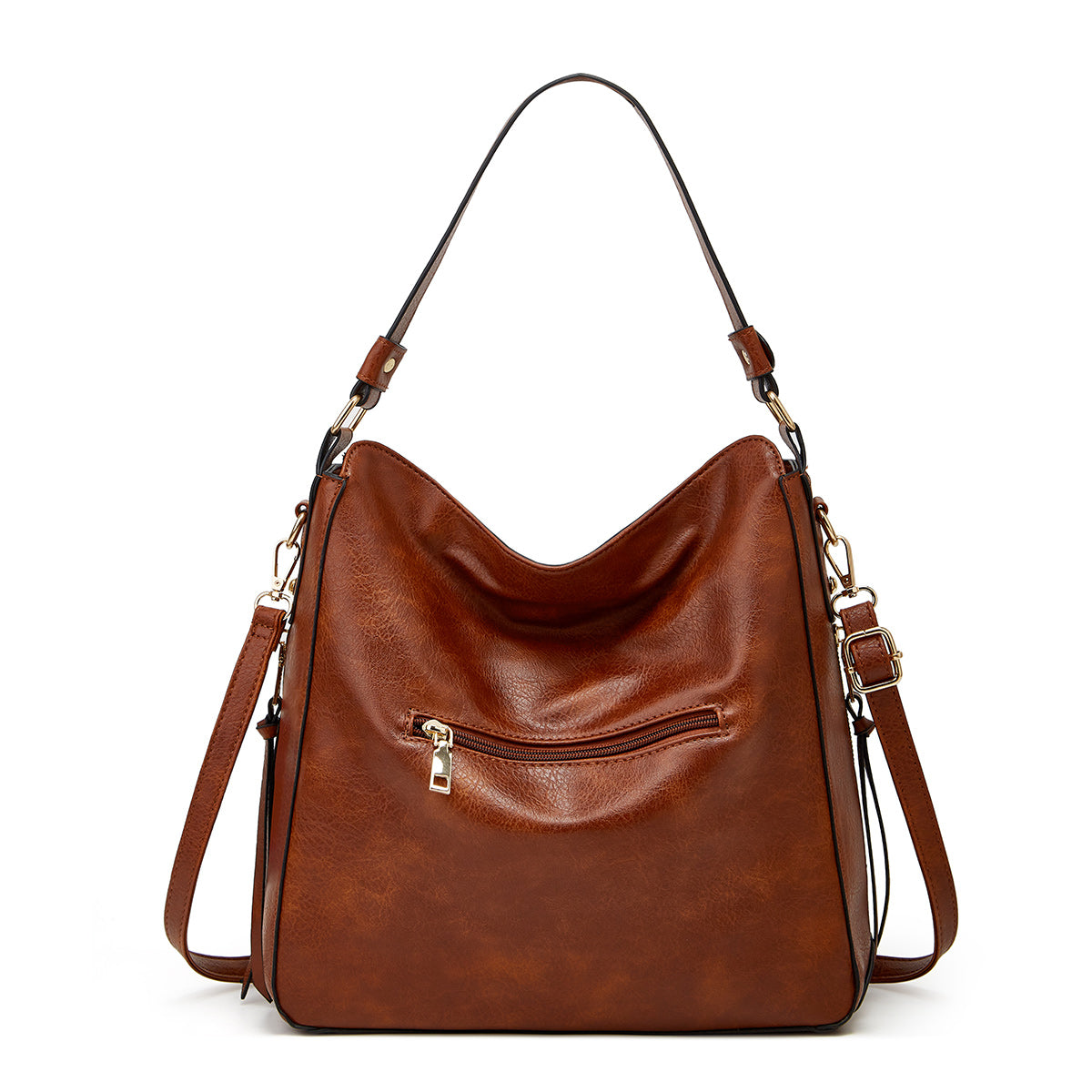 Luxury Leather Print Hobo Anti-Theft Handbag + FREE Pouch Wallet