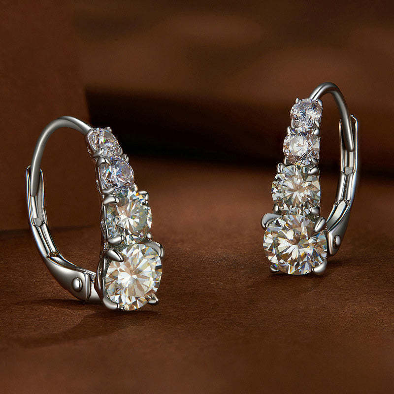 Carol Four-Stone Earrings | White Gold