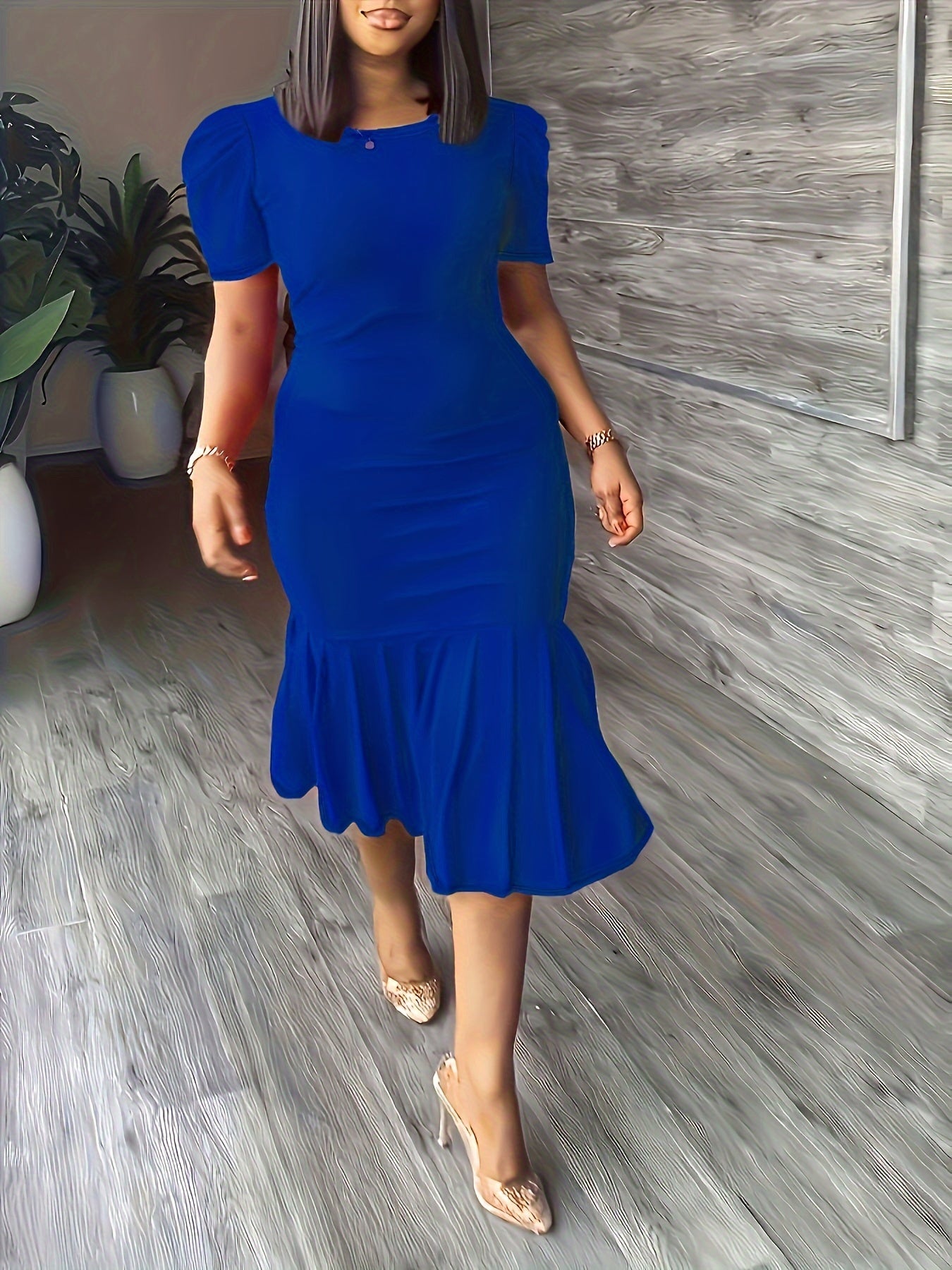 Ondine Ruffle-Hem Bodycon Midi — Stretch Elegance With a Finishing Flourish