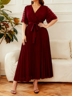 Élancée V-Neck Dress — Structured Elegance for Every Curve
