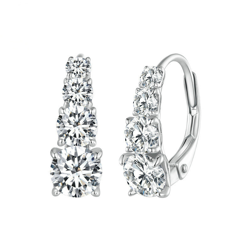 Carol Four-Stone Earrings | White Gold