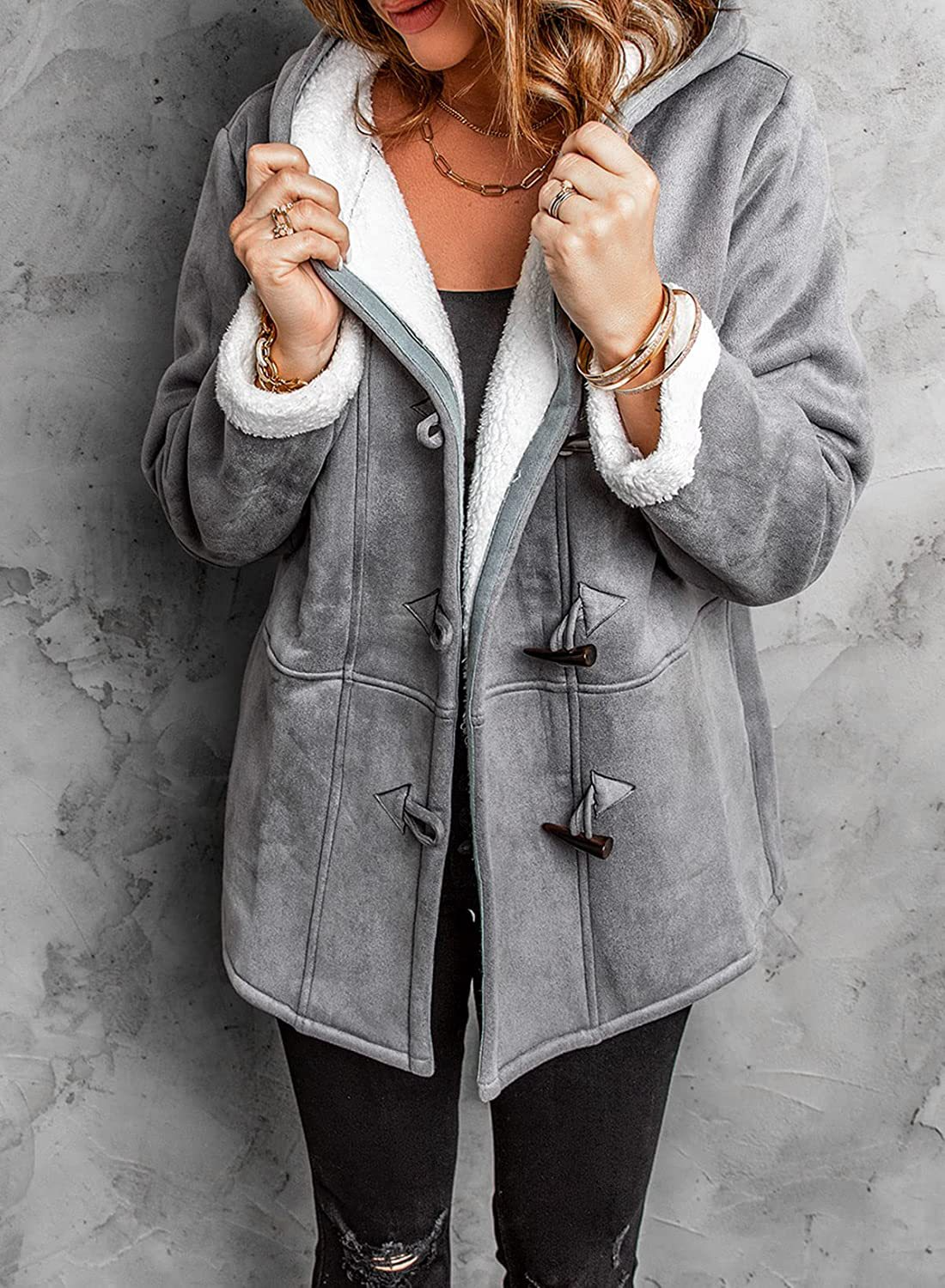 Tahsa- Toggle Winter Coat with Hood and Warm Lining