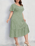 Verdure A-Line Floral Dress — Garden-Fresh Comfort in Full Bloom