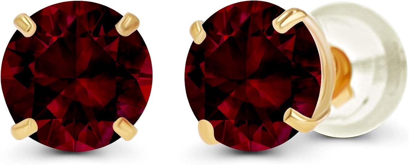 Ruby Stud Earrings | Gold