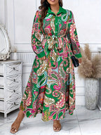 Paisley Print Button-Front Wrap Dress — Timeless Pattern, Effortlessly Draped