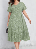 Verdure A-Line Floral Dress — Garden-Fresh Comfort in Full Bloom
