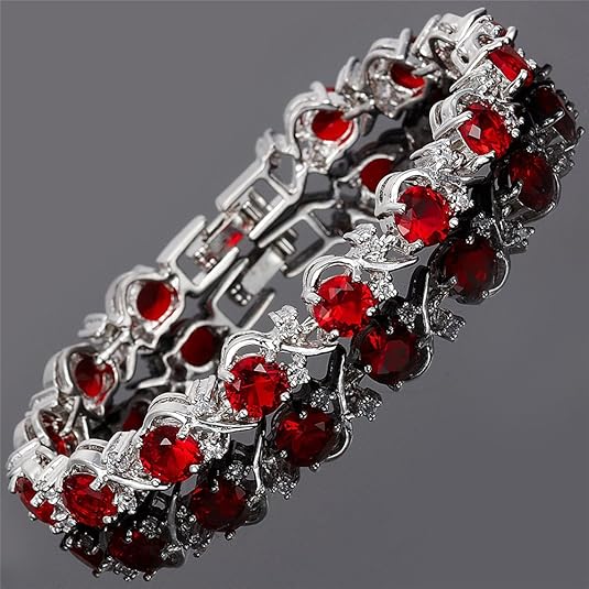 Ruby Tennis Bracelet | White Gold