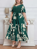 Floral Belted V-Neck Longline Dress — Spring Bloom, Effortlessly Cinched