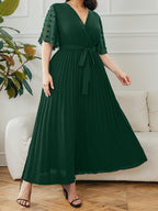 Élancée V-Neck Dress — Structured Elegance for Every Curve
