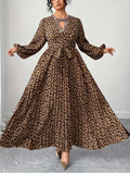 Féline Pleated Leopard Dress — Embellished Elegance With Wild Restraint