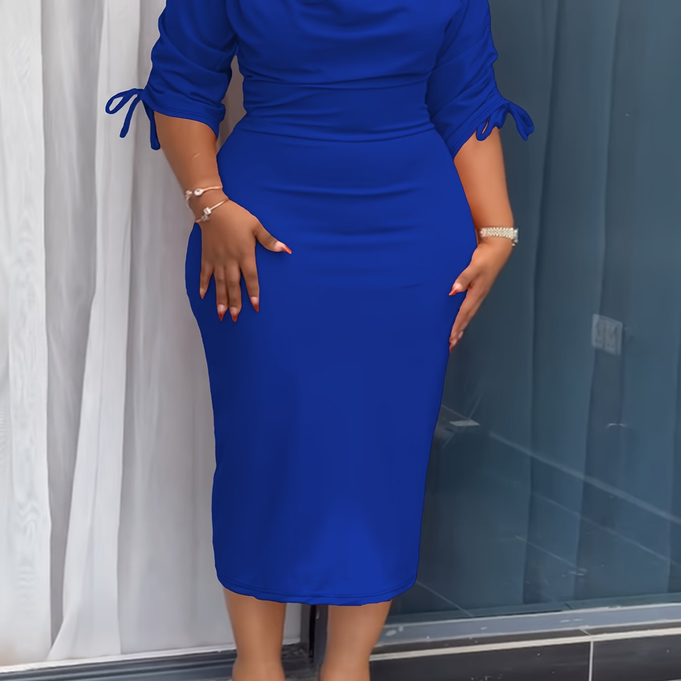Cowl Neck Sheath Dress — Sculpted Ease, Understated Authority