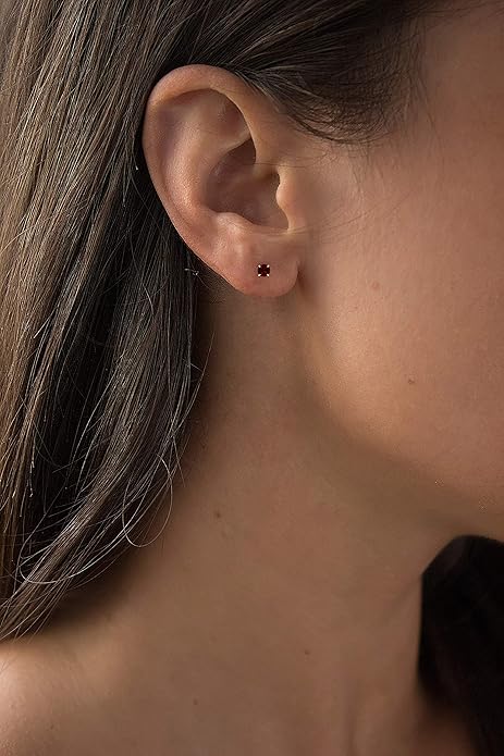 Ruby Stud Earrings | Gold