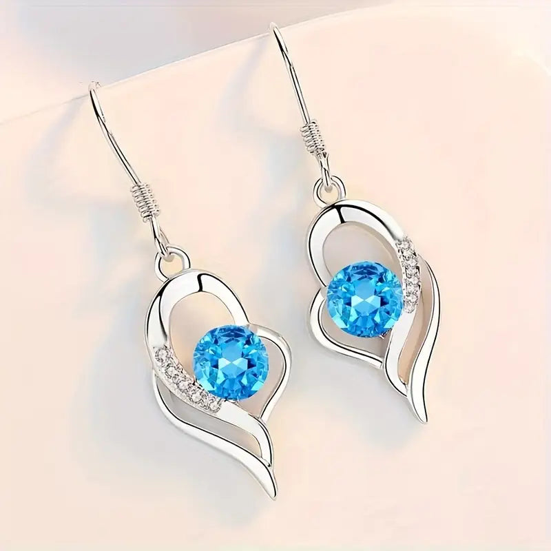 Eclipse Heart Earrings | White Gold