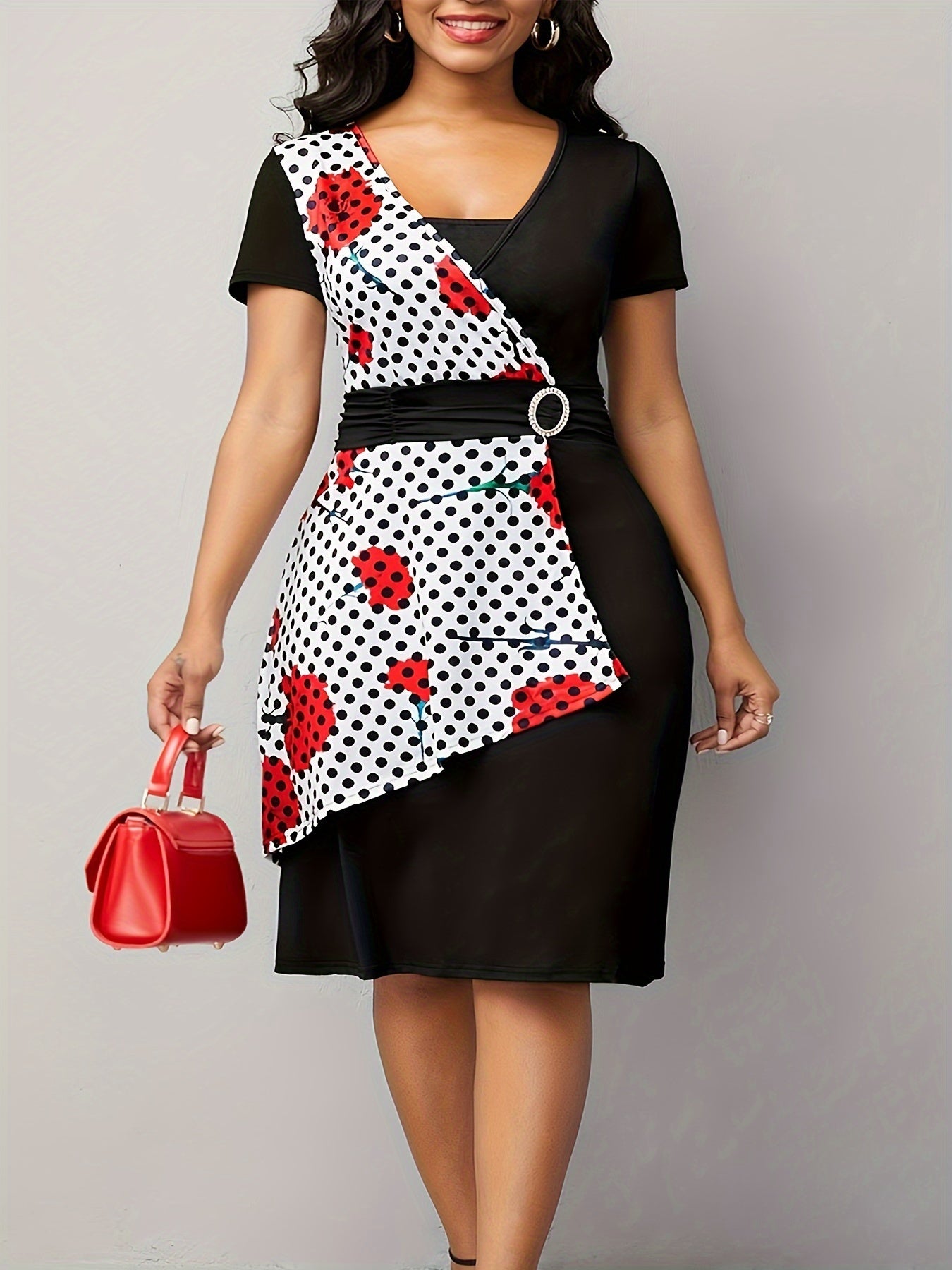 Oblique High-Waist Asymmetrical Dress — Sculptural Edge for Everyday Elegance
