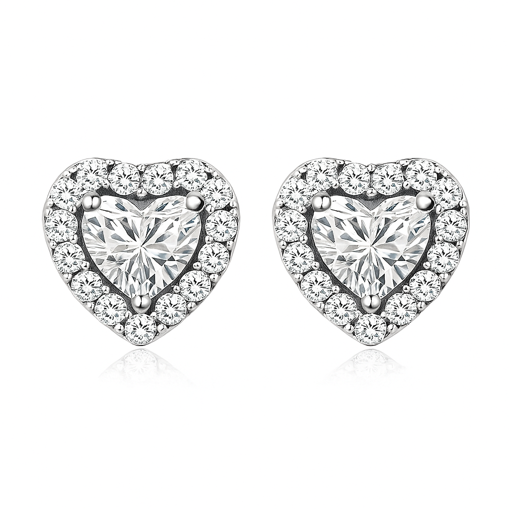 Luna Heart Earrings | Whitegold