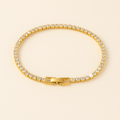 Gold Tennis Bracelet with Shiny Zirconia