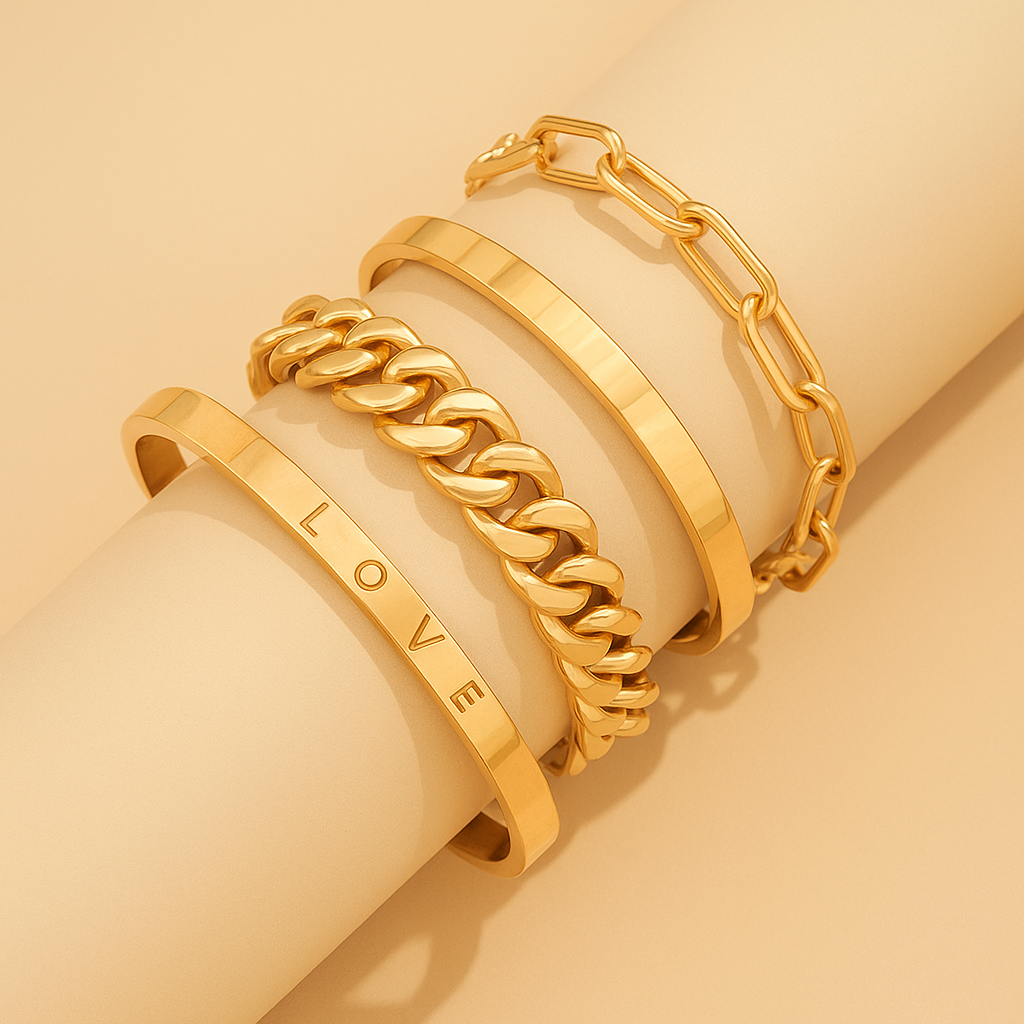 Elan Mercer Gold Bracelet Set