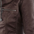 Pia | Modern leather jacket with hood