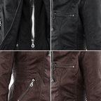 Pia | Modern leather jacket with hood