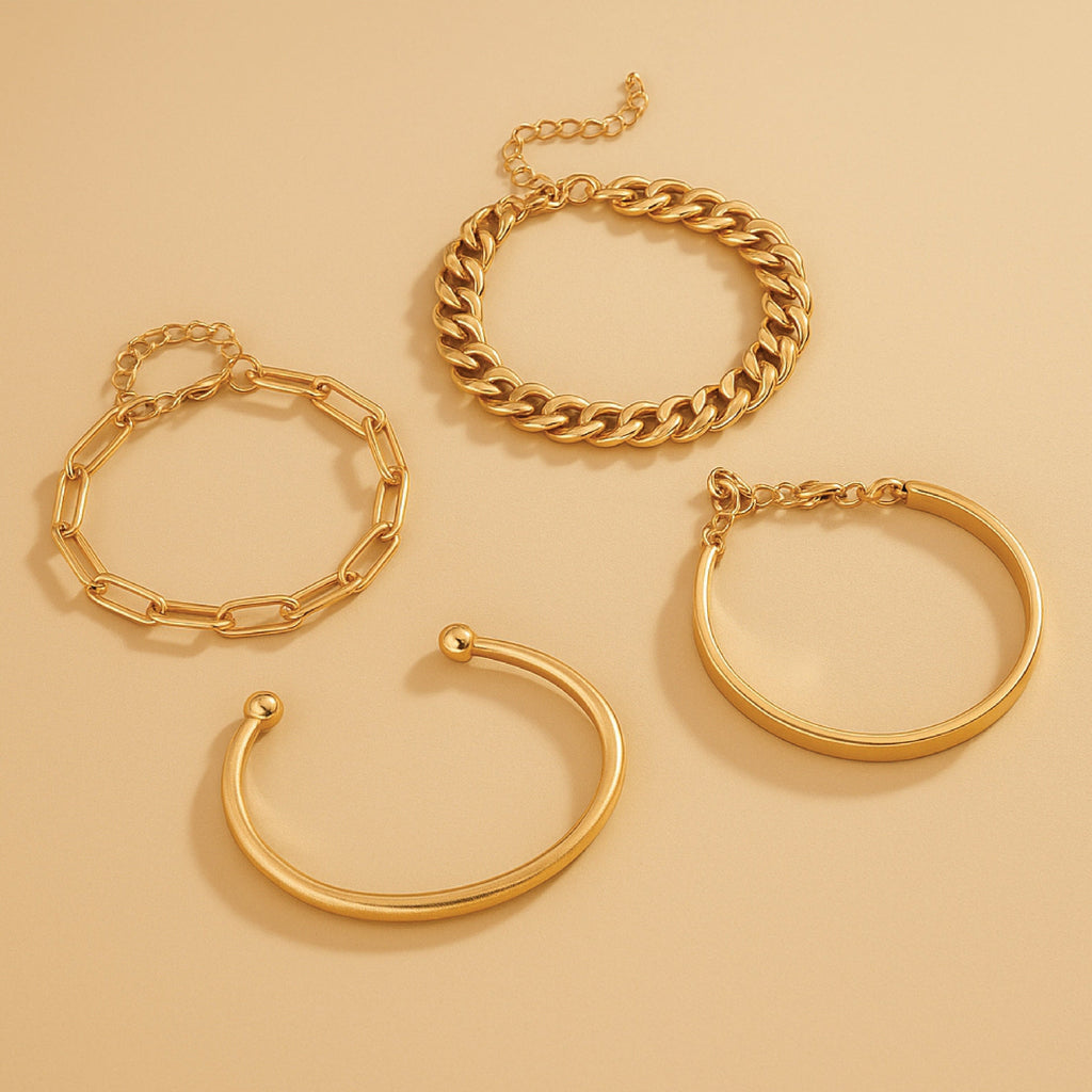 Elan Mercer Gold Bracelet Set