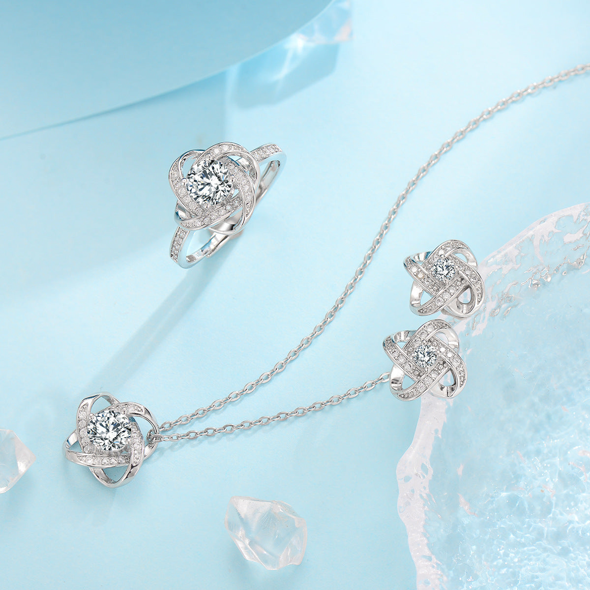 Fleur de Klee Button Set | White Gold
