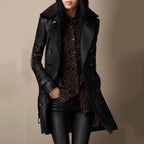 Elegant 3/4 leather coat