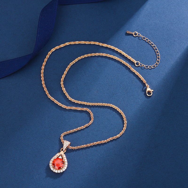 Carmine Red Champagne Set | Rose Gold