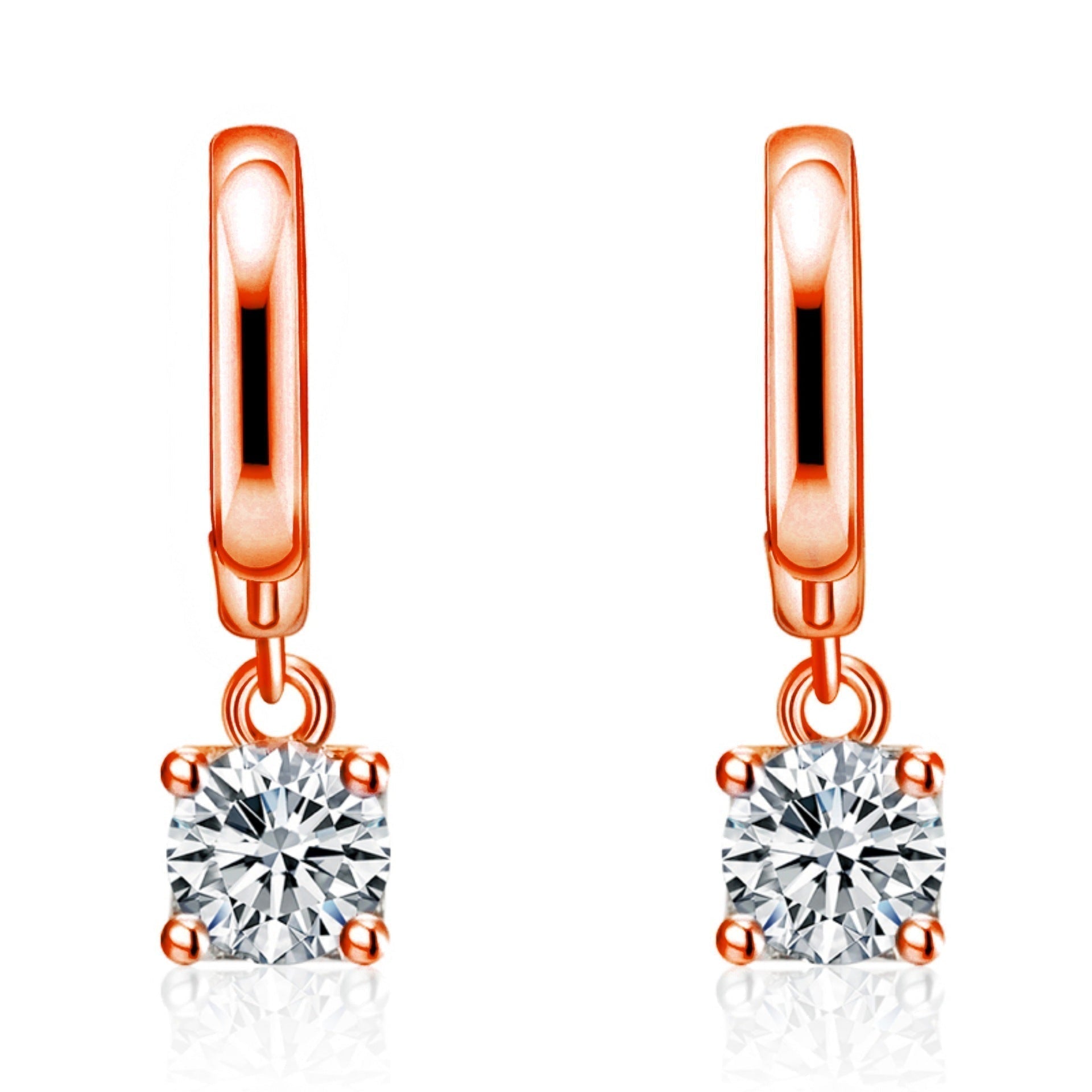 Aurora Square Drop Earrings | Rose Gold