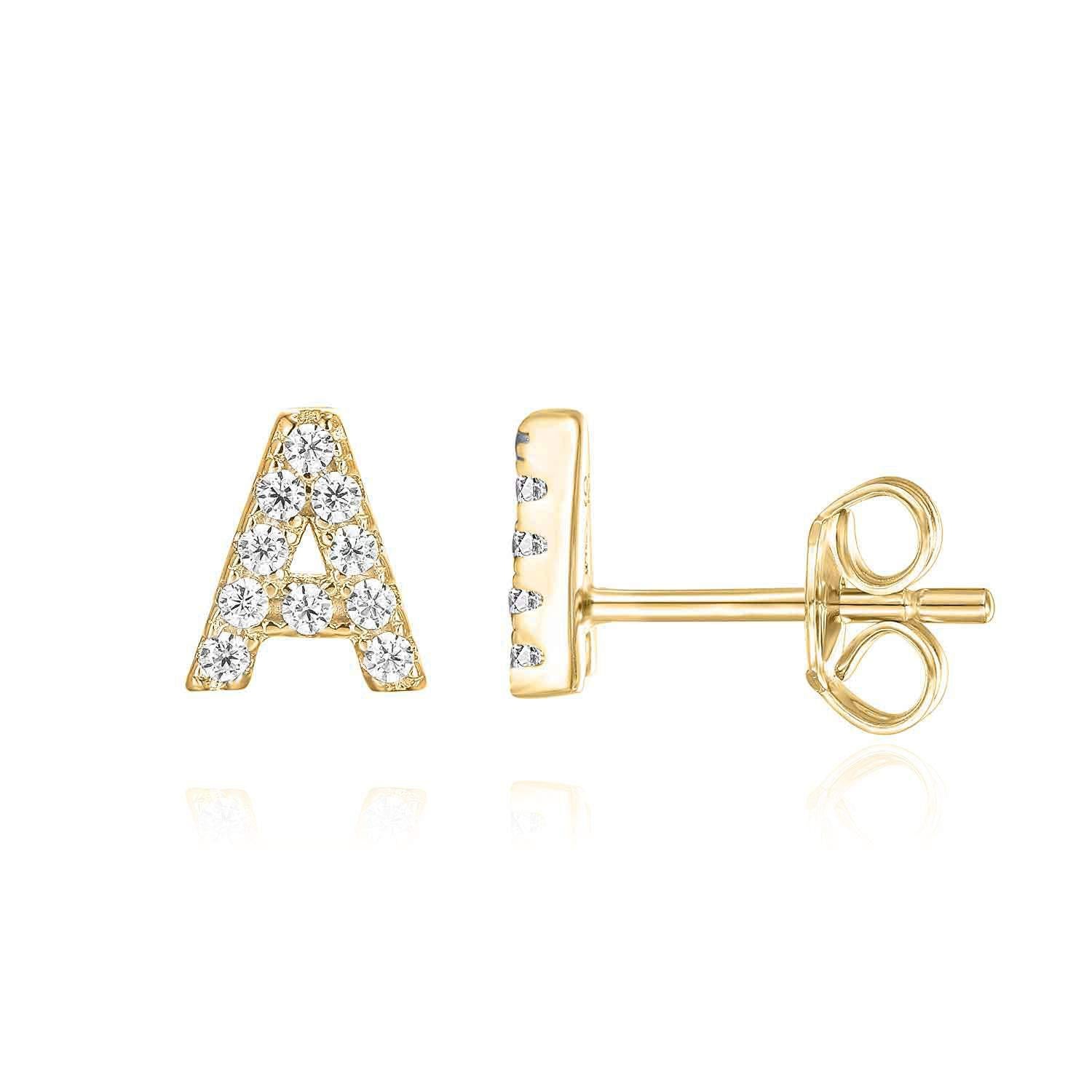 Initials Earrings | Gold