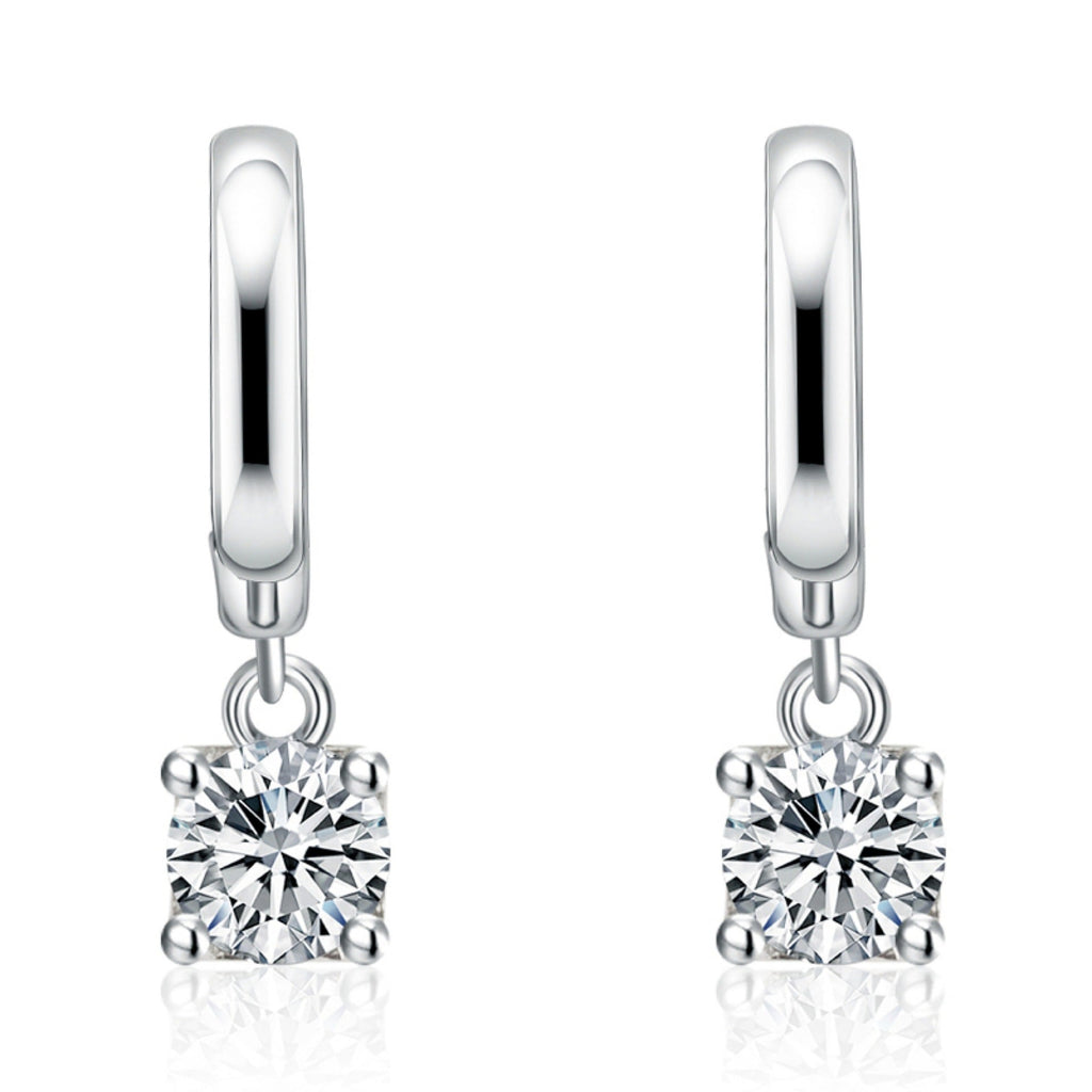 Aurora Square Drop Earrings | White Gold