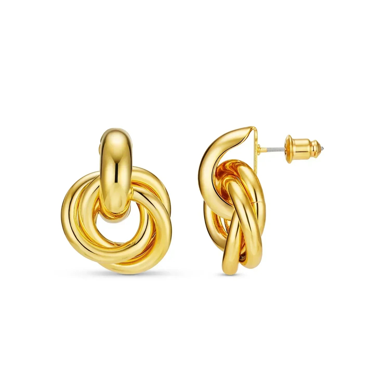 Statement interlocking earrings | Gold