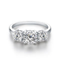 Clare Triple Stone Ring | White Gold