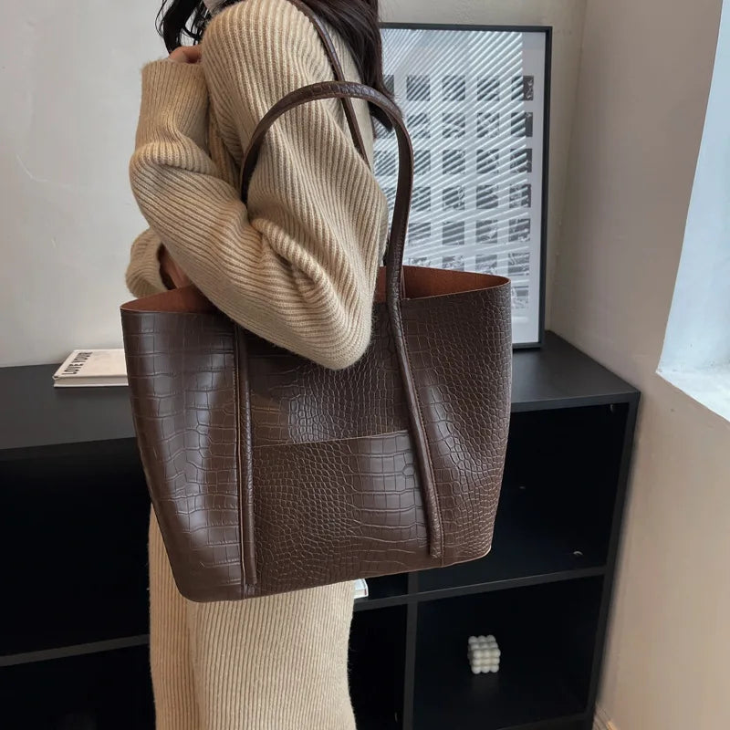 Betina - Croc Leather Shoulder Bag