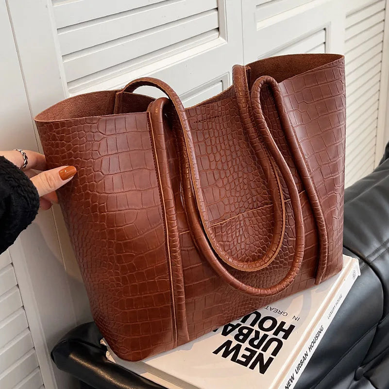 Betina - Croc Leather Shoulder Bag