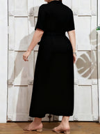 Lumière Belted Maxi Dress — Adjustable Elegance in Breathable Beige