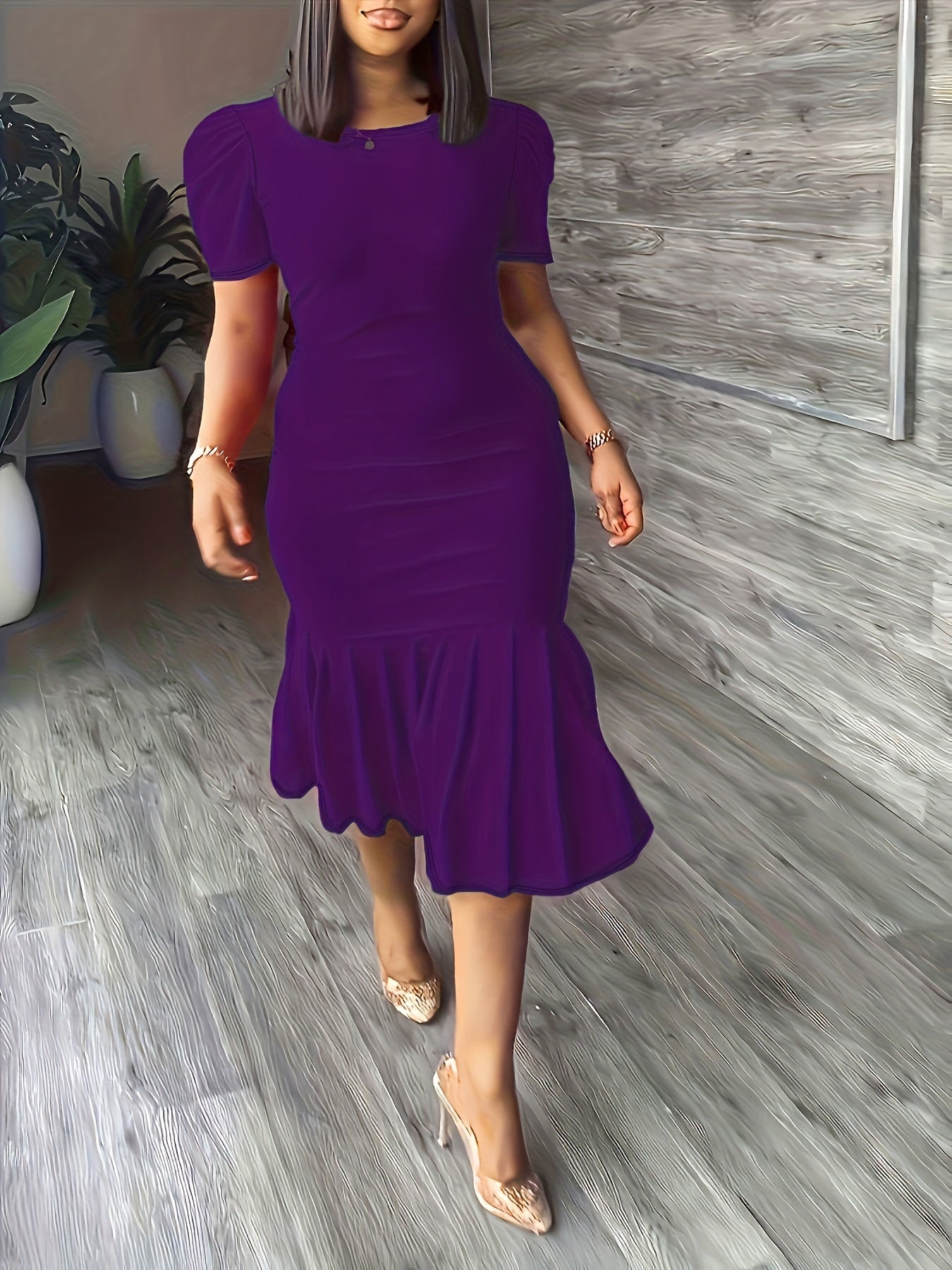 Ondine Ruffle-Hem Bodycon Midi — Stretch Elegance With a Finishing Flourish