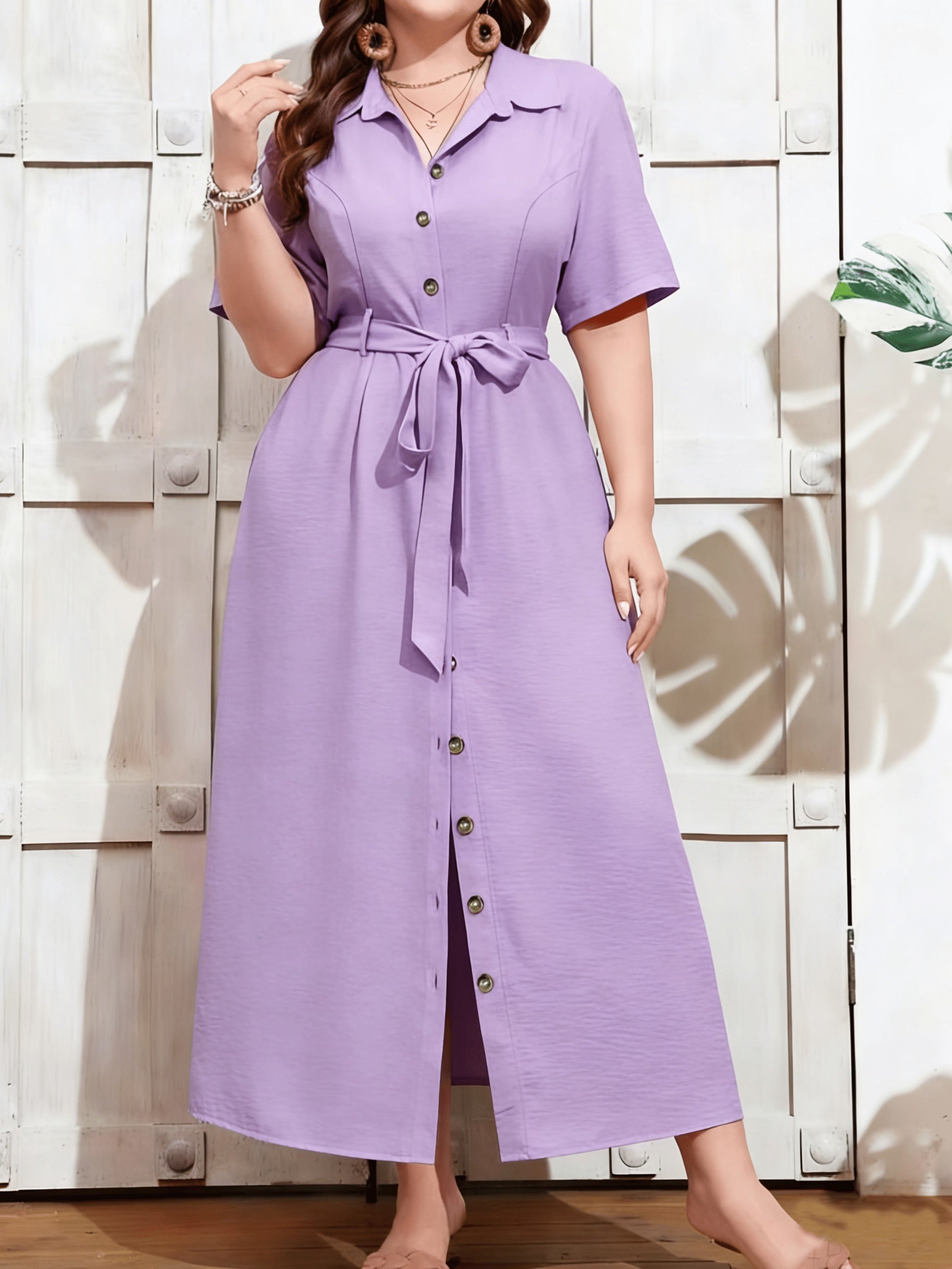Lumière Belted Maxi Dress — Adjustable Elegance in Breathable Beige