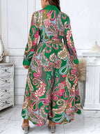 Paisley Print Button-Front Wrap Dress — Timeless Pattern, Effortlessly Draped