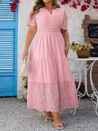 Plus Size Embroidered Formal Dress — Refined Silhouette for Effortless Elegance