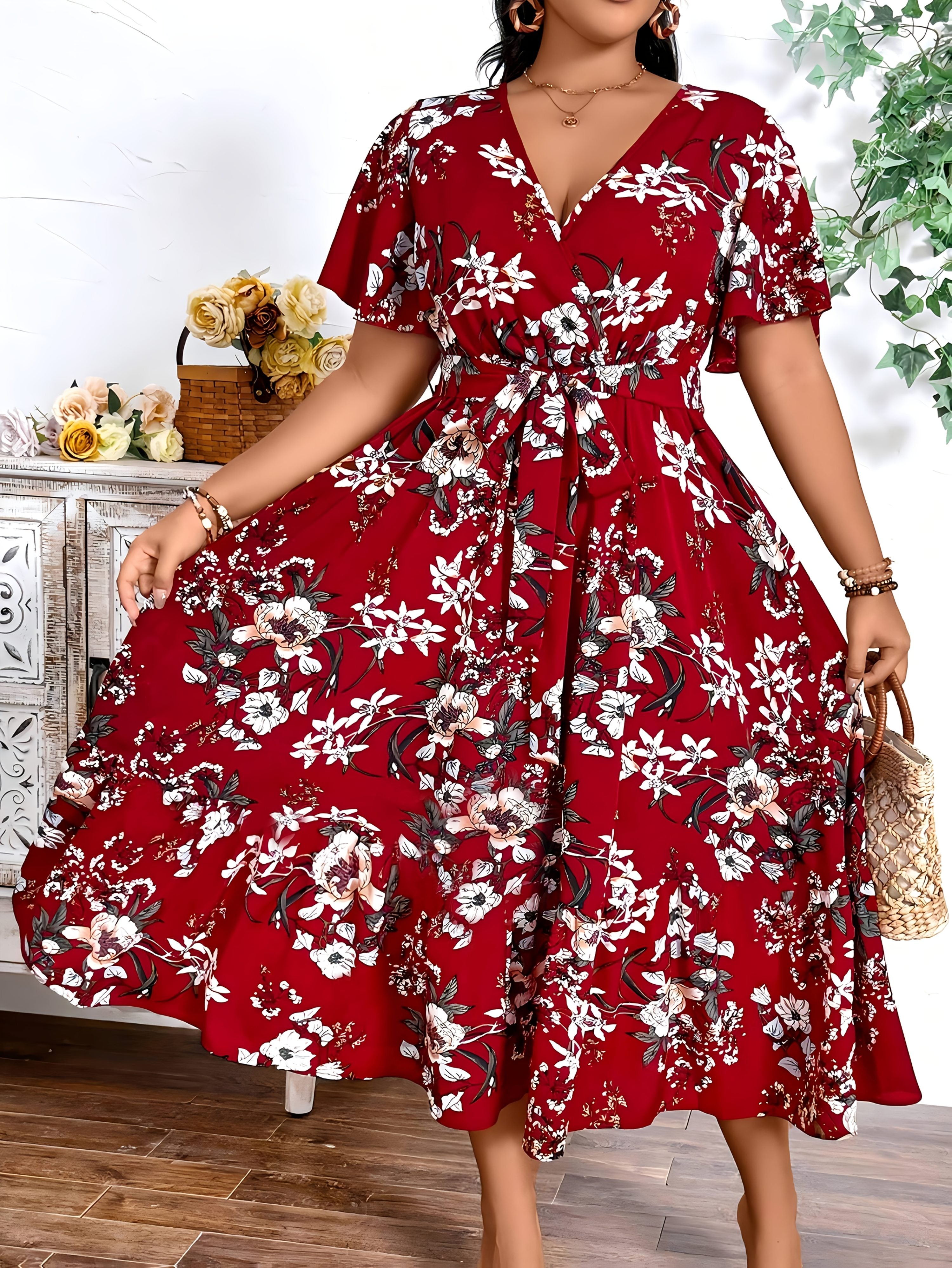 Blue Floral Waist-Tie Maxi Dress — Garden-Fresh Print, Gracefully Cinched